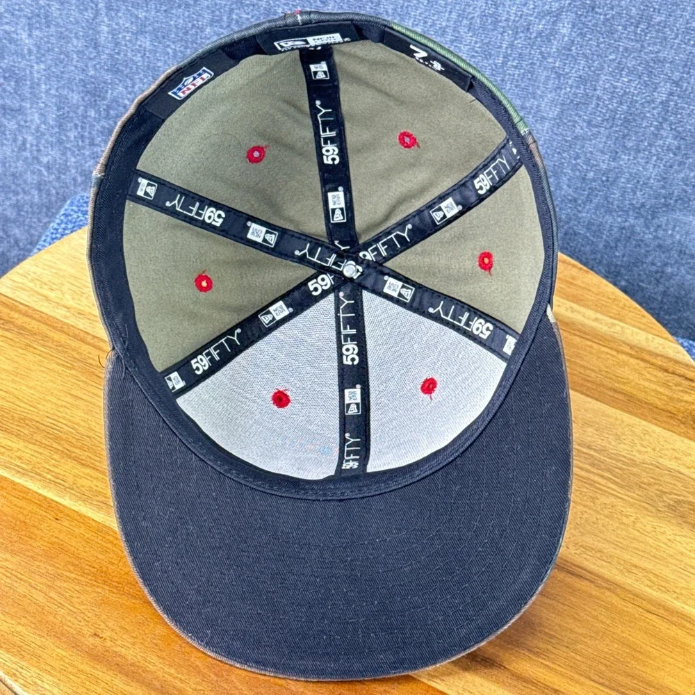 New Era Houston Texans Hat Mens 7 3/8 Camo Cotton Fitted 59FIFTY NFL Camouflage